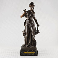 Antique Sculpture - Allegory of the French Industry - Marianne with a Hammer and an Anvil