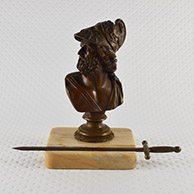 Antique Letter Opener - Paper Knife - Bust of Pericles - Sword