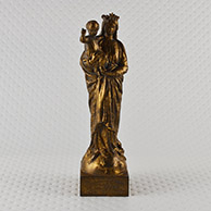 Antike Skulptur - Madonna mit Kind - Jungfrau Maria mit dem Christuskind