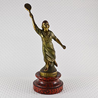 Antique Sculpture - Sport - Le Tennis - A Tenniswoman