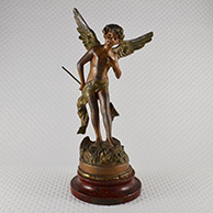Antique Sculpture - Papillon - Angel Trying to Catch Butterflies