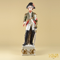 Porcelana Antigua - Soldado Napoleónico - Oficial - Caballería